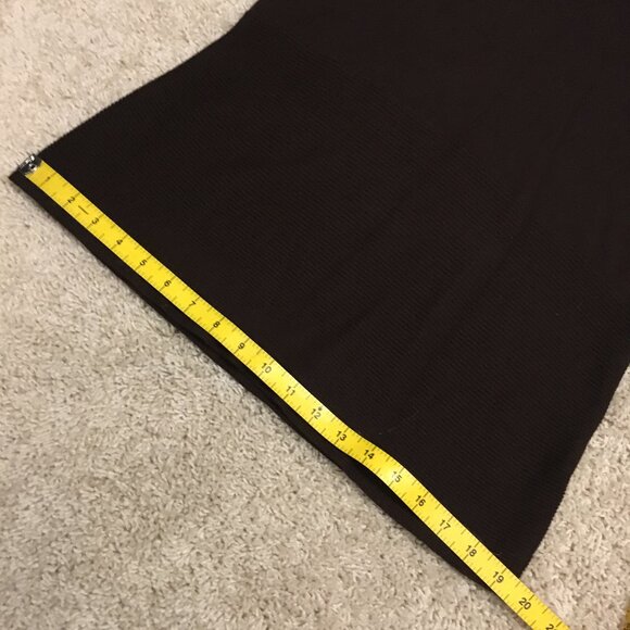 Brown Cowl Neck Ribbed Waist Short Sleeve Sweater - Picture 14 of 16